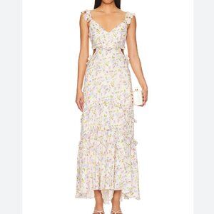 NWOT ASTR the Label Cassis Dress in Taupe Purple Floral size large